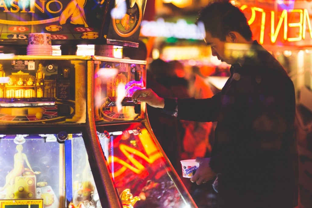 Man Playing Slots